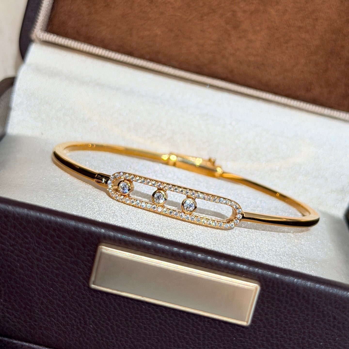 [LUXE]Move Pavé Diamond Bangle Bracelet M