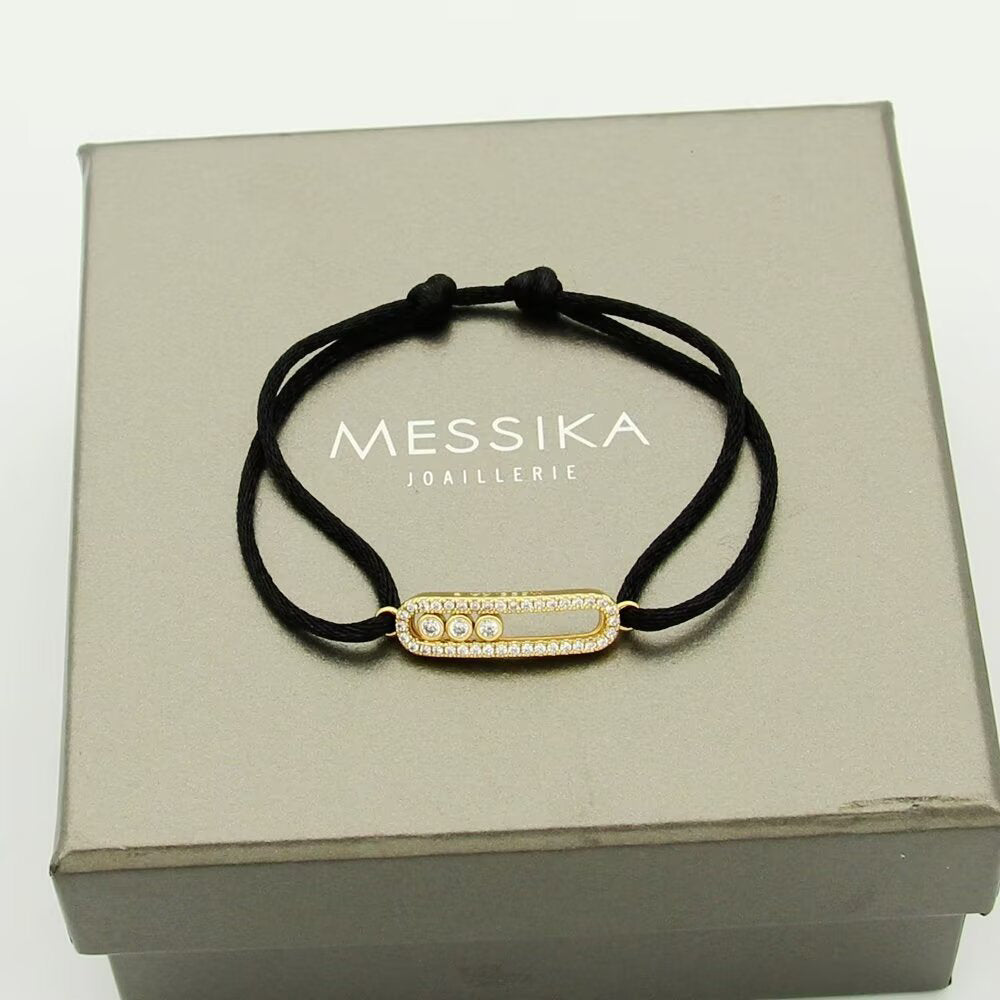 [LUXE]MK Care(s) pink cord pavé bracelet