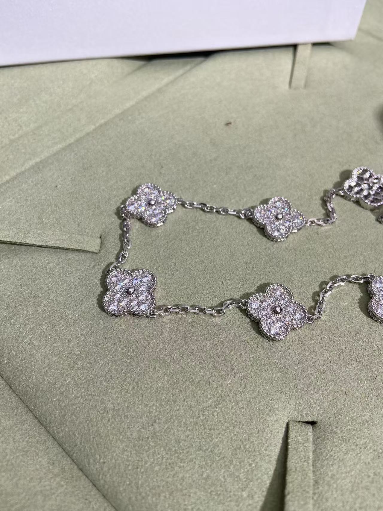 [LUXE]CLOVER 10 MOTIFS  FULL DIAMOND NECKLACE