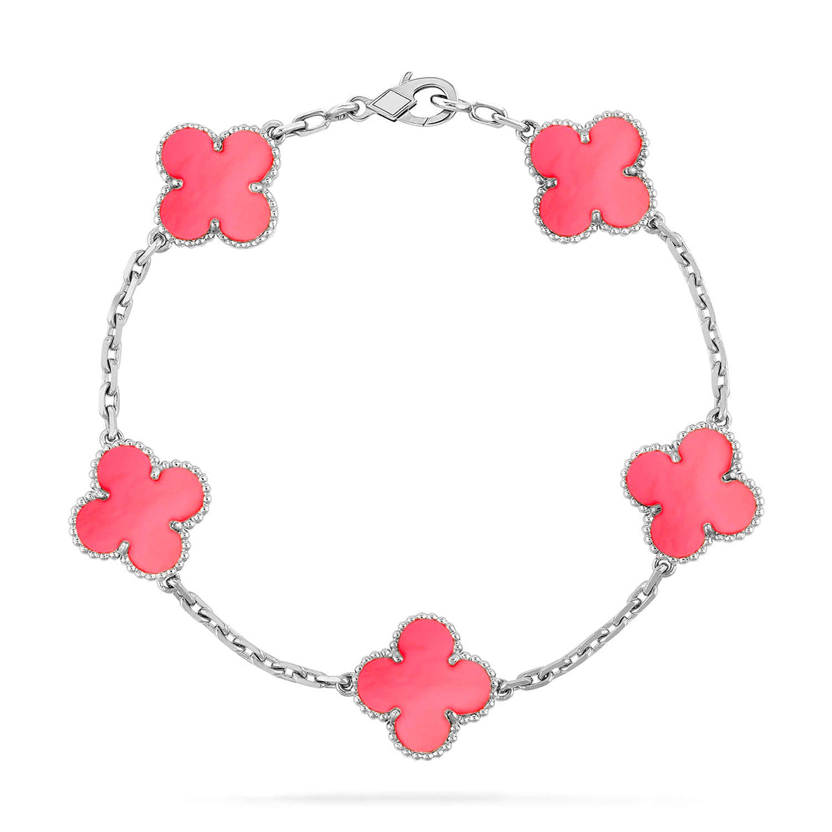 [LUXE] CLOVER 5 MOTIFS  PINK MOP BRACELET COLLECTION