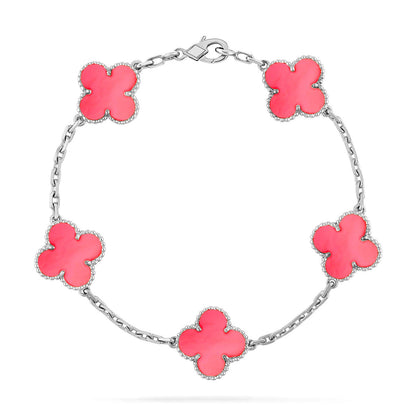 [LUXE] CLOVER 5 MOTIFS  PINK MOP BRACELET COLLECTION