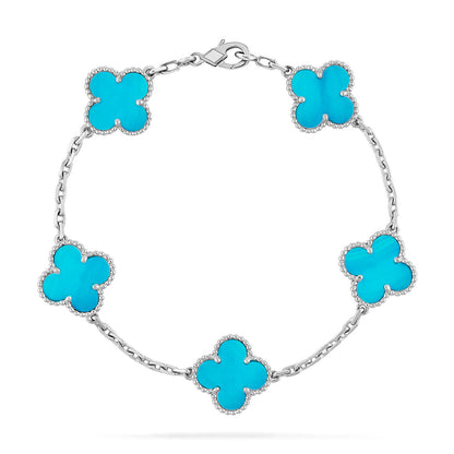 [LUXE] CLOVER 5 MOTIF TURQUOISE BRACELET COLLECTION