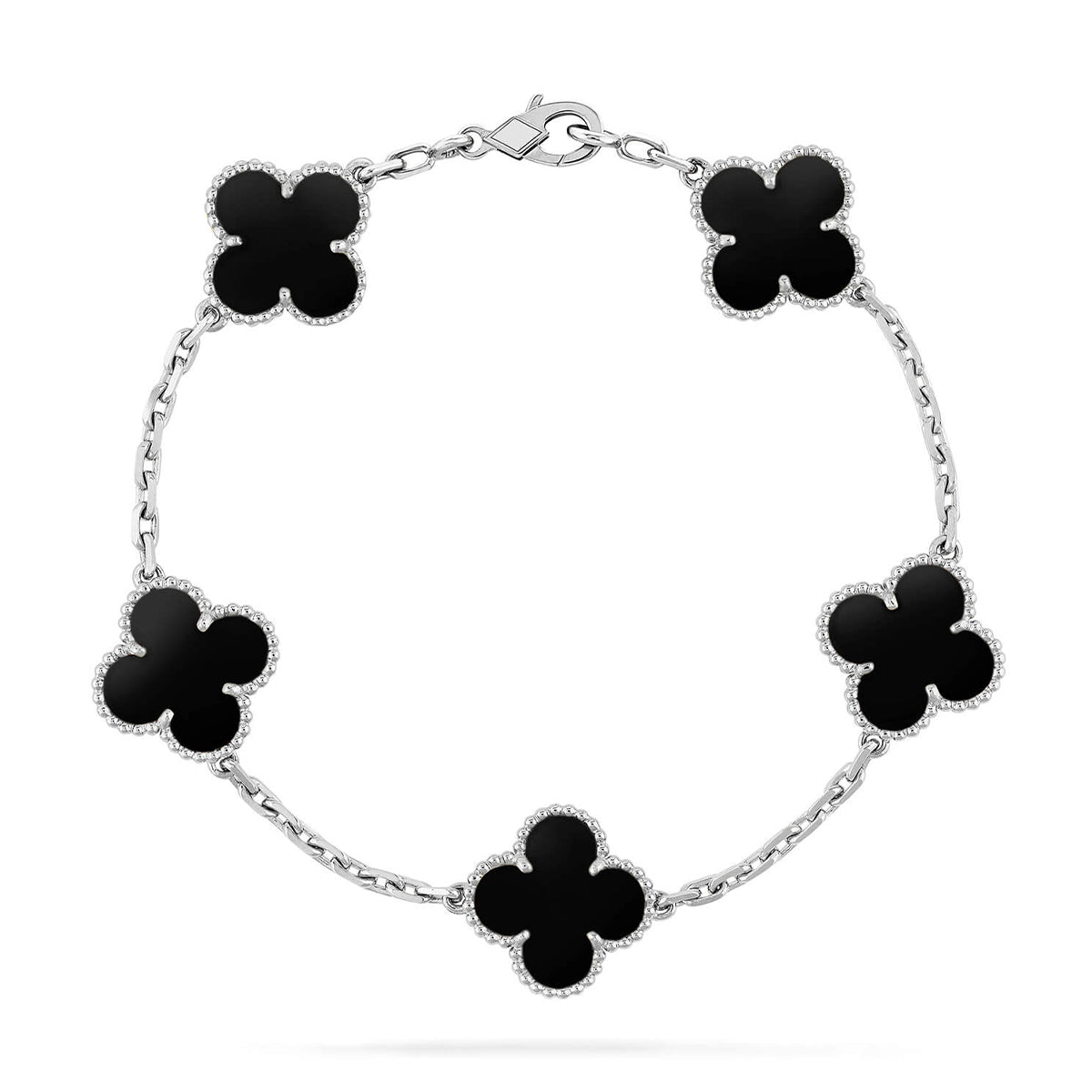 [LUXE] CLOVER 5 MOTIF ONYXS BRACELET COLLECTION