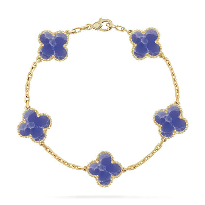 [LUXE]CLOVER 5 MOTIF BLUE VEINS BRACELET COLLECTION