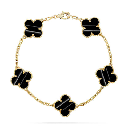 [LUXE] CLOVER 5 MOTIF PULSAR STONE BRACELET COLLECTION