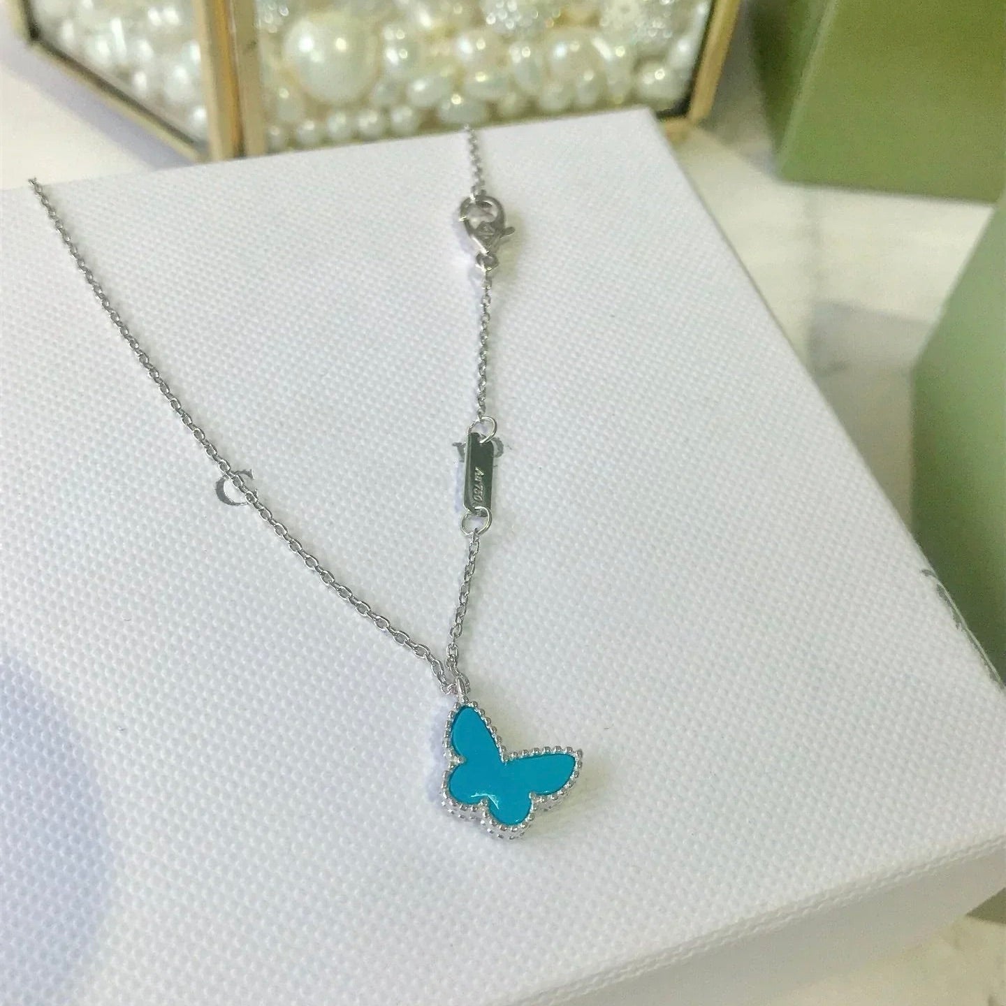 [LUXE]BUTTERFLY TURQUOISE BUTTERFLY BRACELET SILVER