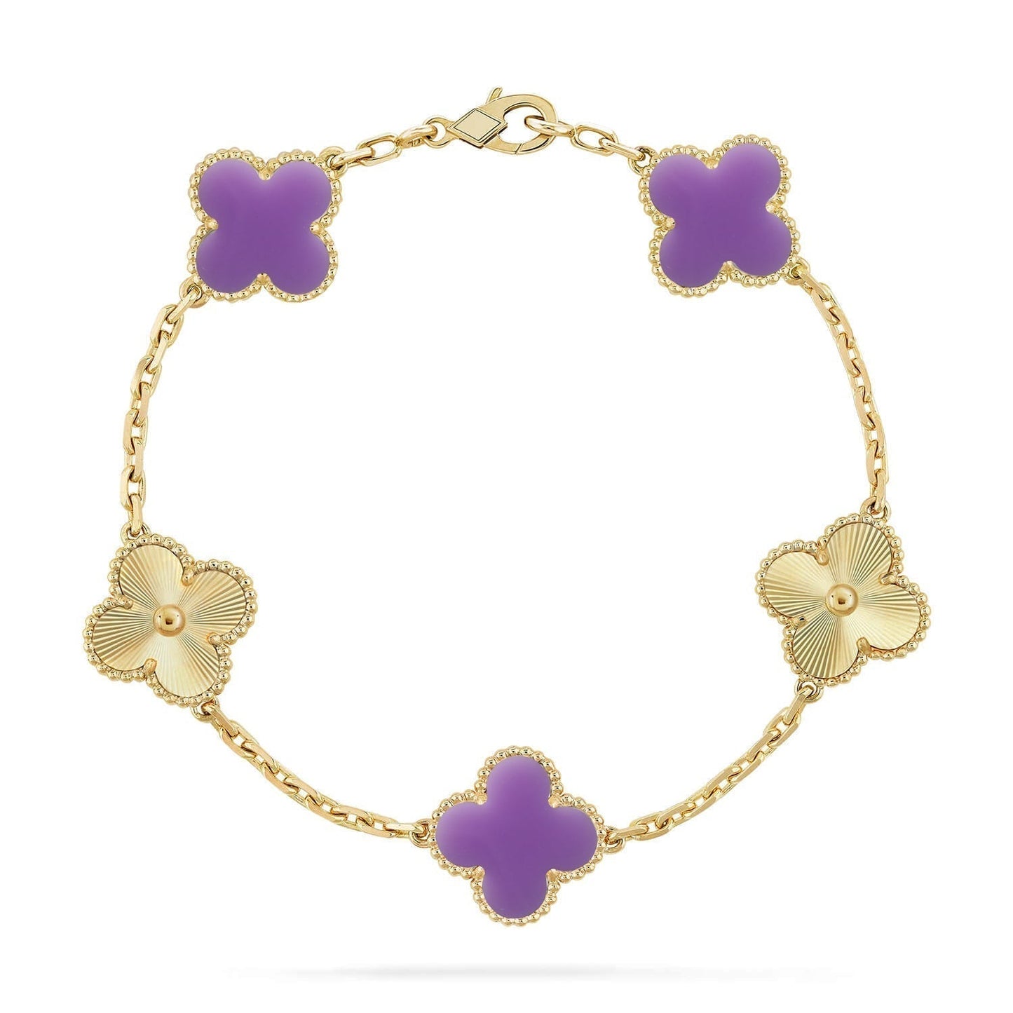 [LUXE]CLOVER 5 MOTIF LIGHT PURPLE BRACELET COLLECTION