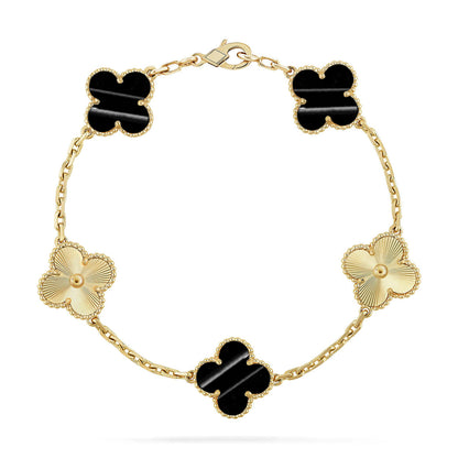 [LUXE] CLOVER 5 MOTIF PULSAR STONE BRACELET COLLECTION
