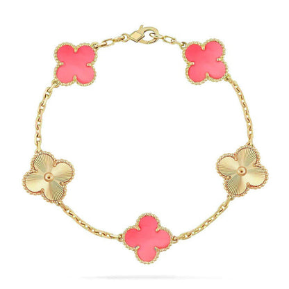 [LUXE] CLOVER 5 MOTIFS  PINK MOP BRACELET COLLECTION
