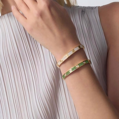 [LUXE]2026 PAVE GEMSTONE LOVE BRACELET 6.1MM 10 DIAMONDS