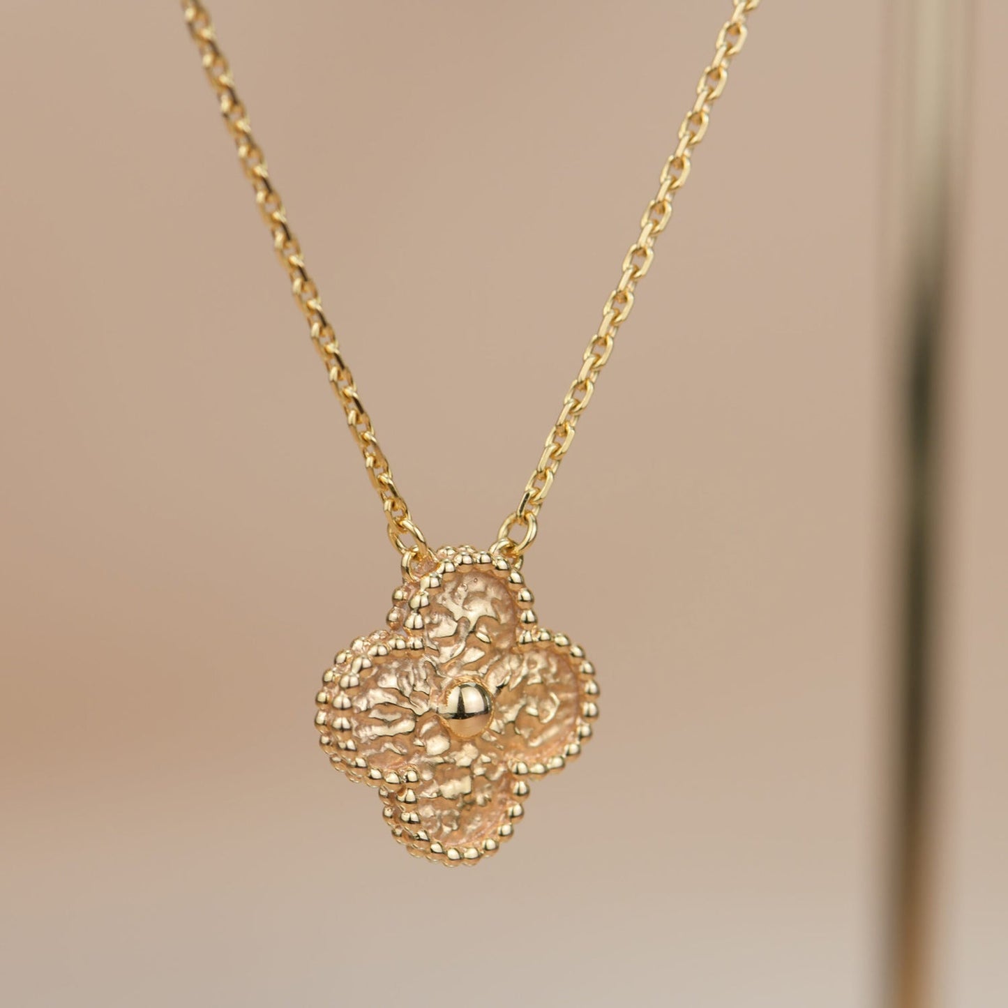 [LUXE]CLOVER 15MM  BRONZING NECKLACE