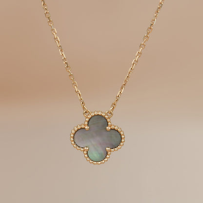 [LUXE]CLOVER 15MM  GRAY MOTHER OF PEARL NECKLACE