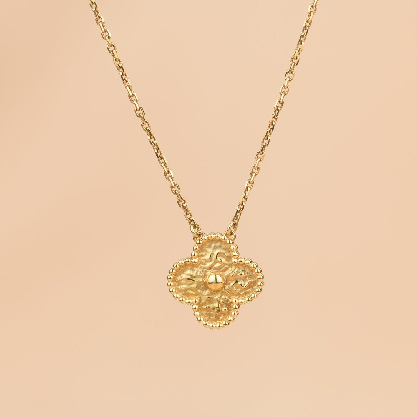 [LUXE]CLOVER 15MM  BRONZING NECKLACE