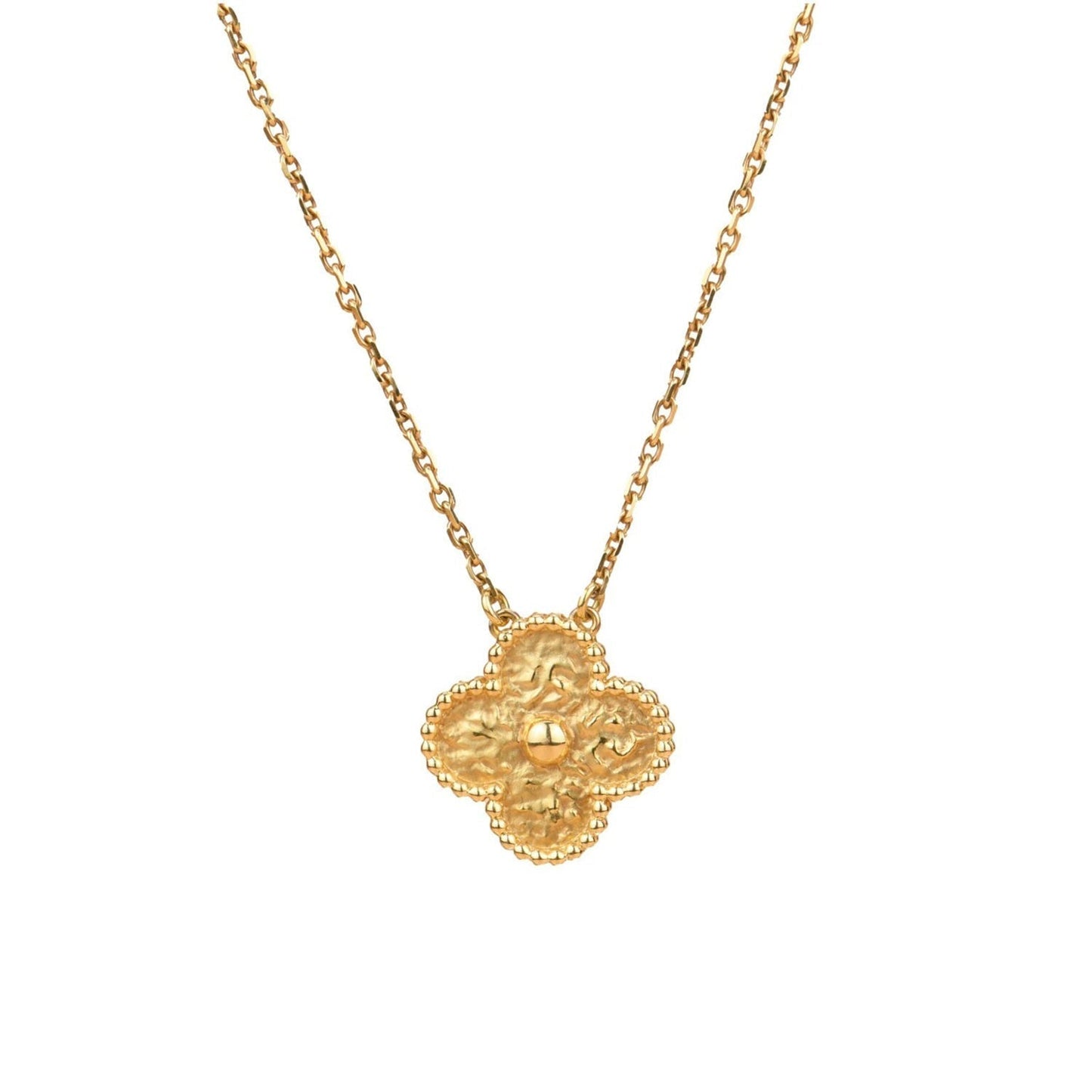 [LUXE]CLOVER 15MM  BRONZING NECKLACE