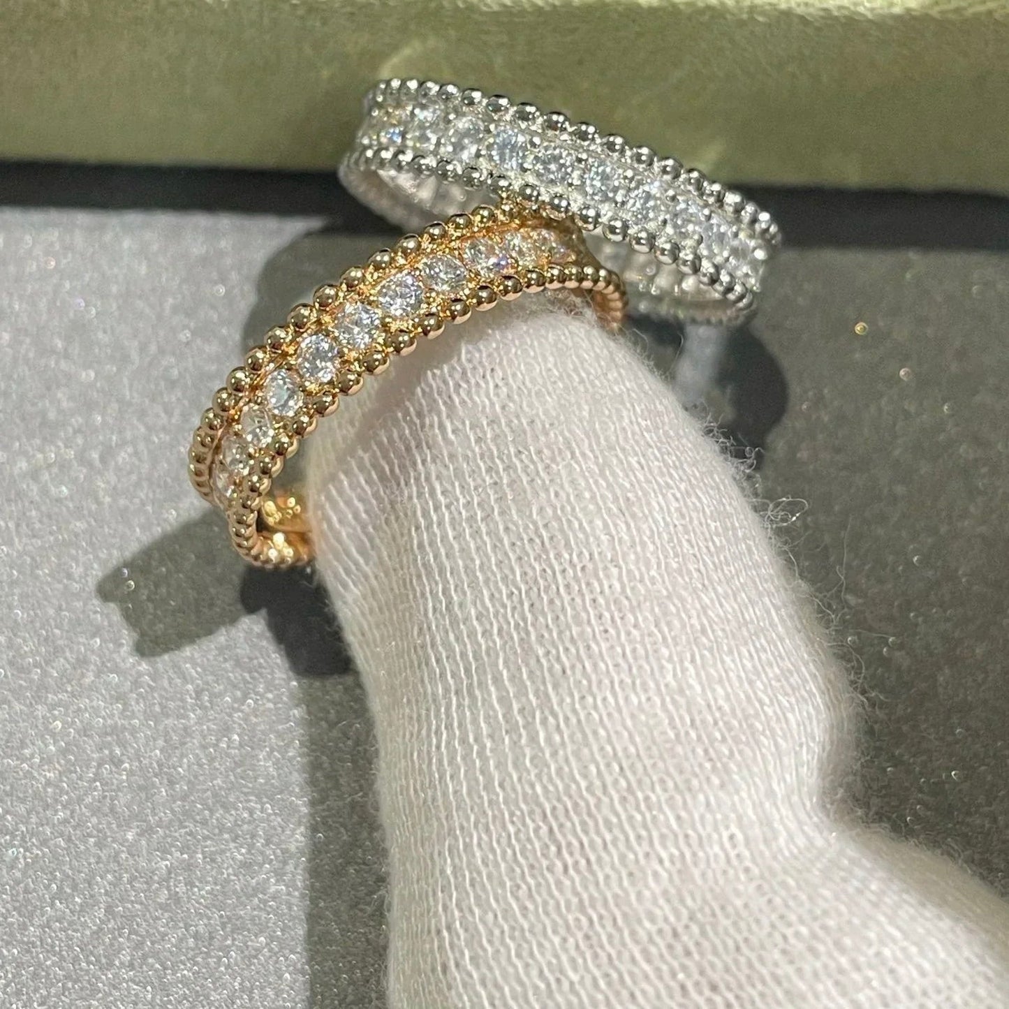 [LUXE]PERLEE DIAMOND SILVER RING