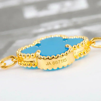 [LUXE] CLOVER 5 MOTIF TURQUOISE BRACELET COLLECTION