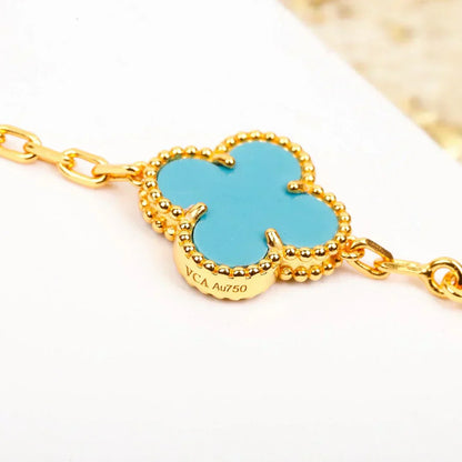 [LUXE] CLOVER 5 MOTIF TURQUOISE BRACELET COLLECTION