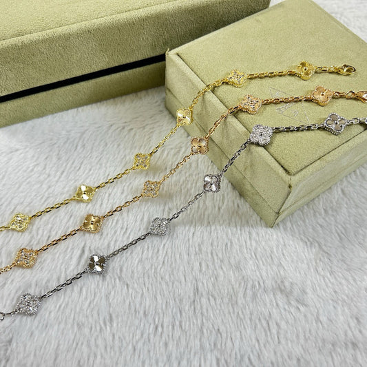 [LUXE]CLOVER 6 MOTIF DIAMOND LASER BRACELET