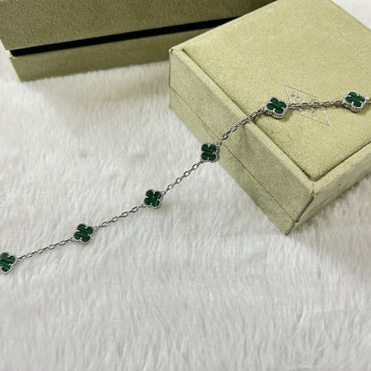 [LUXE]CLOVER 6 MOTIF MALACHITE BRACELET