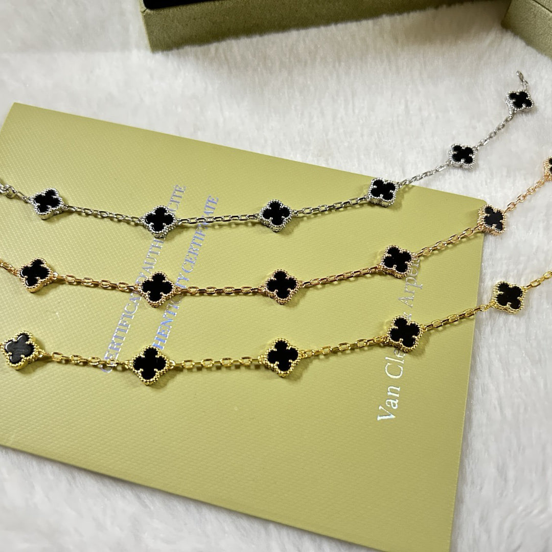 [LUXE]CLOVER 6 MOTIF  ONYXS BRACELET