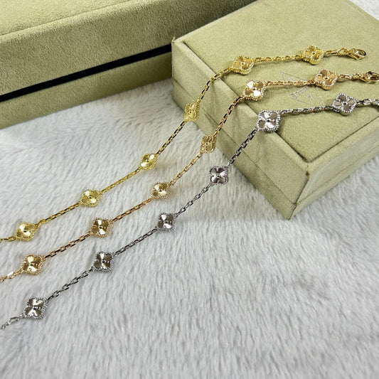 [LUXE]CLOVER 6 MOTIF DIAMOND BRACELET