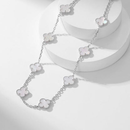 [LUXE]CLOVER 10 MOTIFS WHITE MOTHER OF PEARL NECKLACE