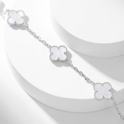 [LUXE]CLOVER 10 MOTIFS WHITE MOTHER OF PEARL NECKLACE