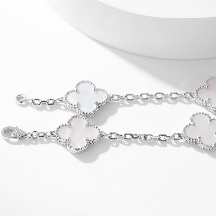 [LUXE]CLOVER 10 MOTIFS WHITE MOTHER OF PEARL NECKLACE