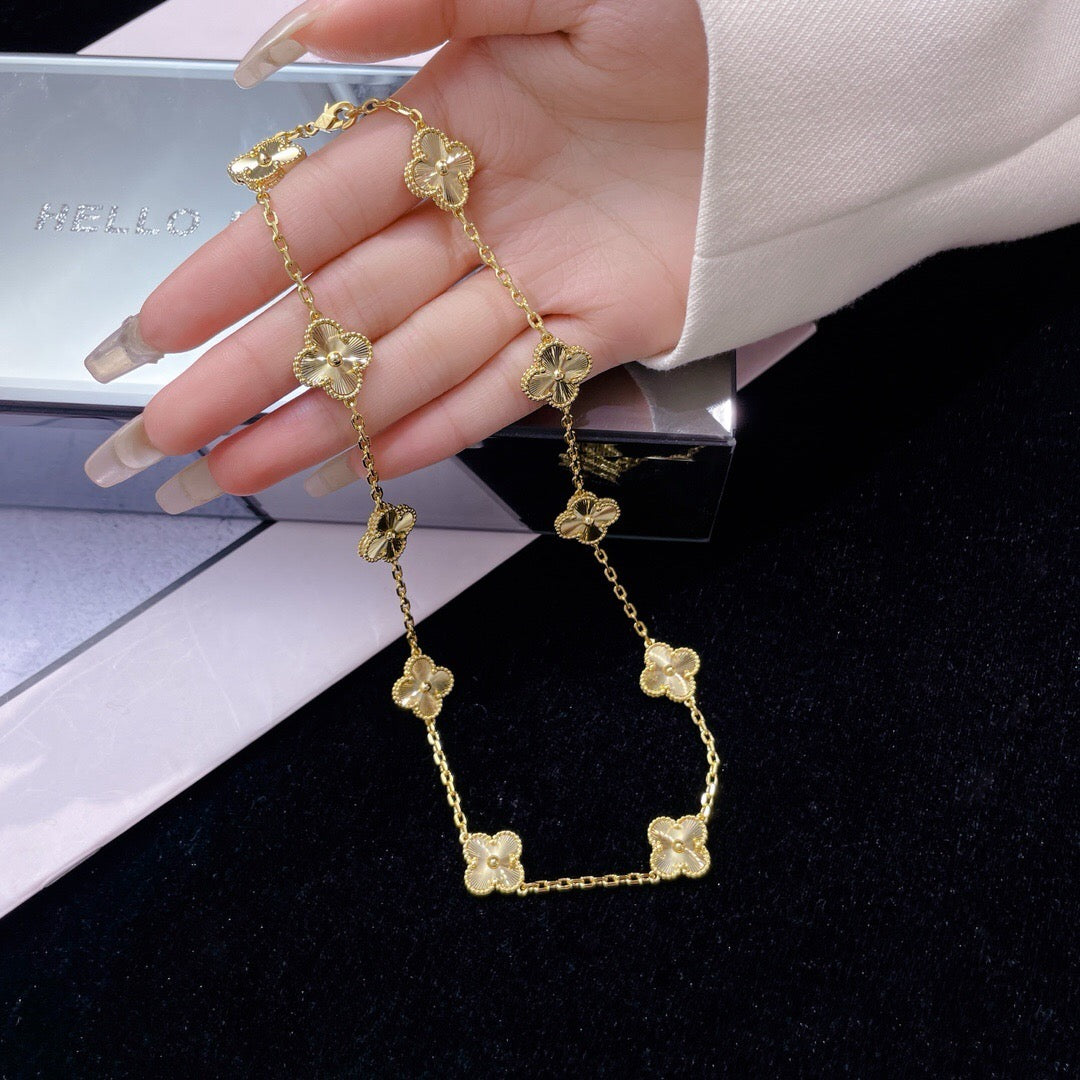 [LUXE]CLOVER 10 MOTIFS LASER NECKLACE