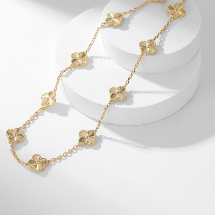 [LUXE]CLOVER 10 MOTIFS LASER NECKLACE
