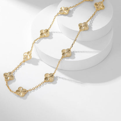 [LUXE]CLOVER 10 MOTIFS LASER NECKLACE