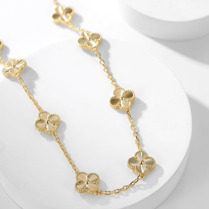 [LUXE]CLOVER 10 MOTIFS LASER NECKLACE