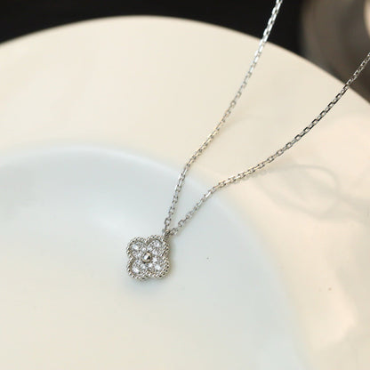 [LUXE]CLOVER MINI 9.5MM PENDANT DIAMOND NECKLACE