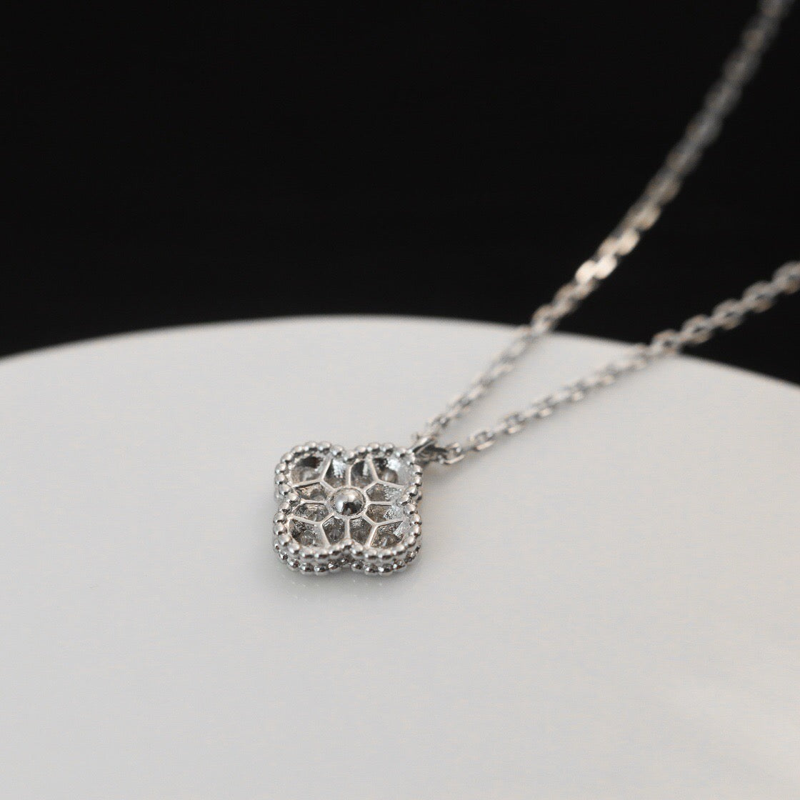 [LUXE]CLOVER MINI 9.5MM PENDANT DIAMOND NECKLACE