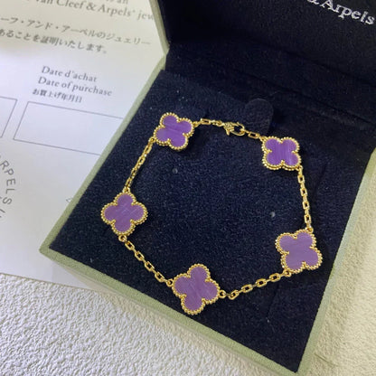 [LUXE] CLOVER 5 MOTIF VIOLET BRACELET COLLECTION