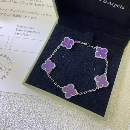[LUXE] CLOVER 5 MOTIF VIOLET BRACELET COLLECTION