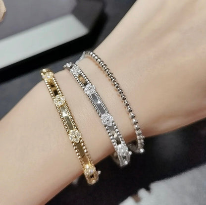 [LUXE]CLOVER BRACELET 4MM DIAMONDS