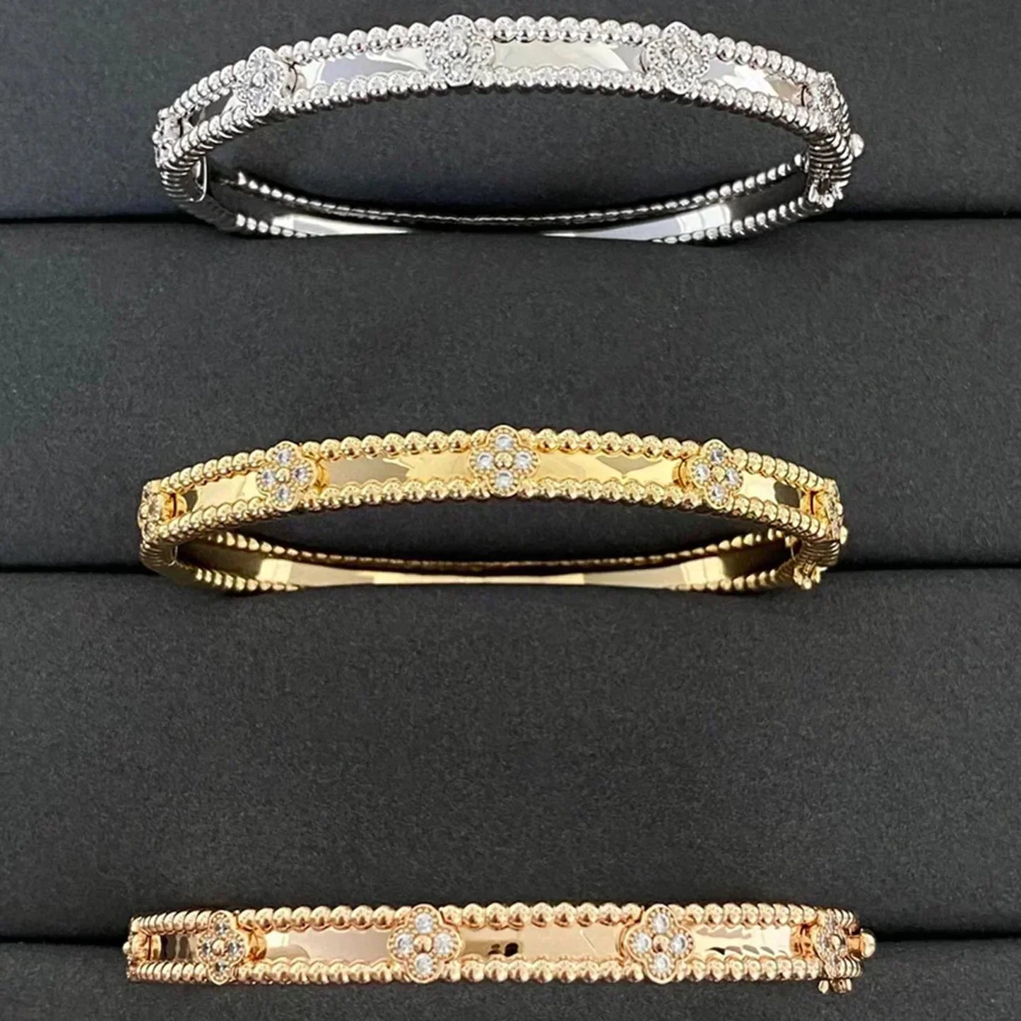 [LUXE]CLOVER BRACELET 4MM DIAMONDS