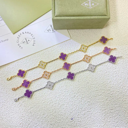 [LUXE] CLOVER 5 MOTIF VIOLET BRACELET COLLECTION