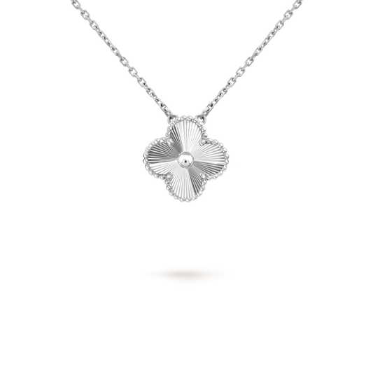 [LUXE]CLOVER 15MM LASER NECKLACE SILVER