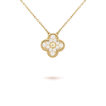 [LUXE]CLOVER 15MM DIAMOND SINGLE FLOWER NECKLACE