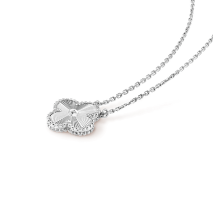 [LUXE]CLOVER 15MM LASER NECKLACE SILVER