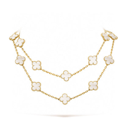 [LUXE]CLOVER 20 MOTIFS WHITE MOP NECKLACE