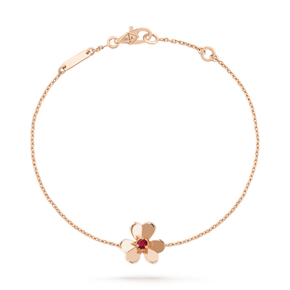 [LUXE]FRIVOLE GOLD FLOWER PINK MALACHITE BRACELET
