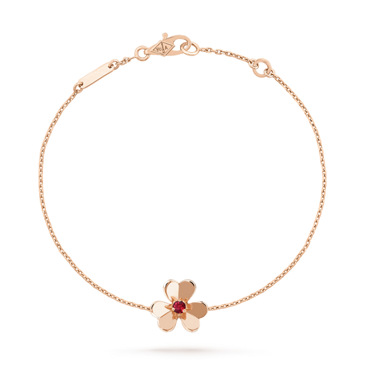 [LUXE]FRIVOLE GOLD FLOWER PINK MALACHITE BRACELET