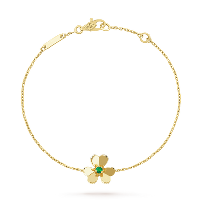 [LUXE]FRIVOLE GOLD FLOWER PINK MALACHITE BRACELET