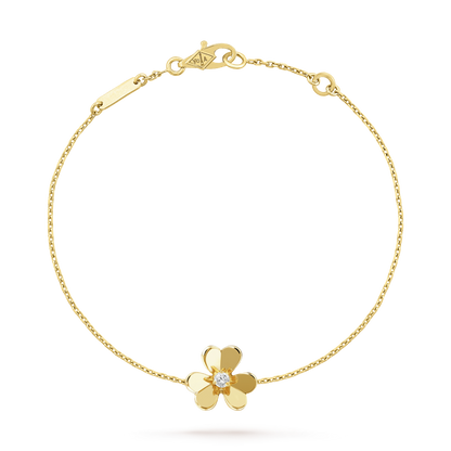 [LUXE]FRIVOLE GOLD FLOWER PINK MALACHITE BRACELET