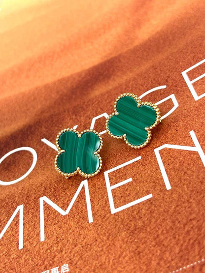 [LUXE] CLOVER LARGE (20mm) 1 MOTIFS GREENER MOP STUD EARRINGS