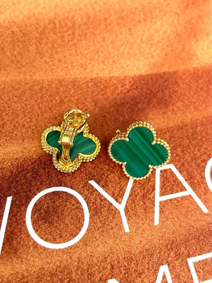 [LUXE] CLOVER LARGE (20mm) 1 MOTIFS GREENER MOP STUD EARRINGS