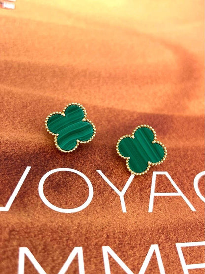 [LUXE] CLOVER LARGE (20mm) 1 MOTIFS GREENER MOP STUD EARRINGS